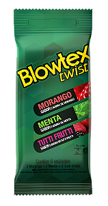 Preservativo Blowtex Twist (Morango, Menta E Tutti Frutti) - 6 Unidades