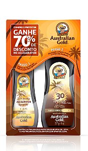 Kit Australian Gold Protetor Solar Corporal FPS 30 + Acelerador de Bronze