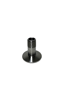 Adaptador Inox 304 TC 1 1/2" com BSP 1/2" rosca externa (sem abraçadeira e sem anel de vedação)