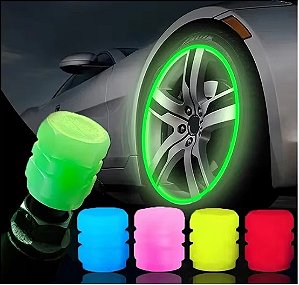 Tampa Fluorescente Neon Bico Pneu Válvula Moto Bike Carro
