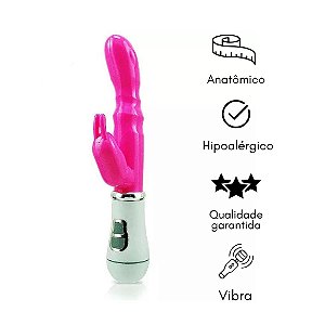 VIBRADOR FEMININO COM PLUG LATERAL THUMPER PONTO G COM 8 FUNÇÕES