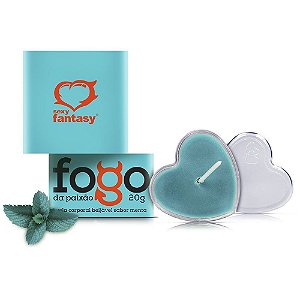 FOGO DA PAIXÃO VELA DE MASSAGEM BEIJÁVEL MENTA COM GLITTER 20G SEXY FANTASY
