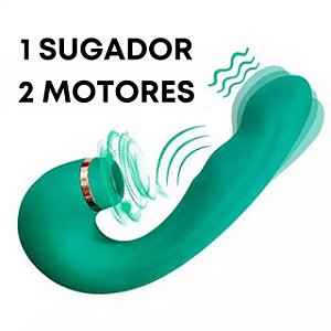 VIBRADOR 3 EM 1 PONTO G E SUGADOR DE CLITÓRIS COM DEDILHAR AIR PULSE