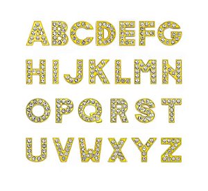 LETRA DE METAL CRAVEJADA COM STRASS PARA PERSONALIZAÇÃO