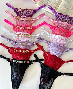 CALCINHA FIO CORAÇÃO EM TULE BORDADO