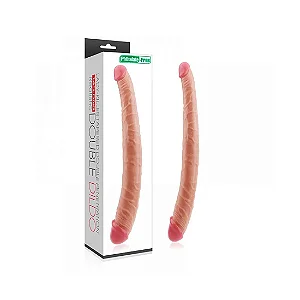 DOUBLE DILDO PRÓTESE DUPLA COM VEIA SALIENTES 36X4,5CM
