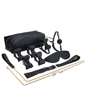 Kit Bondage com Detalhes em Laço Borboleta 8 Peças e Estojo Portátil