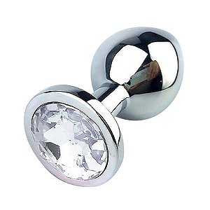 PLUG ANAL EM METAL COM PEDRA TAMANHO P