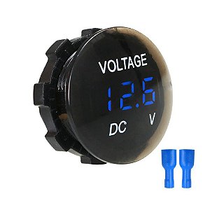 Mini Voltímetro Digital 12V Compatível com Som Automotivo, Led Azul