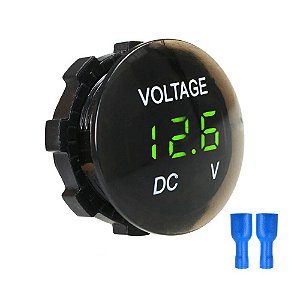 Mini Voltímetro Digital 12V Compatível com Som Automotivo, Led Verde