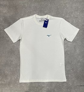 Camiseta Mizuno Branca simbolo azul