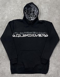 Moletom QuikSilver Letreiro 2 Listras Preto