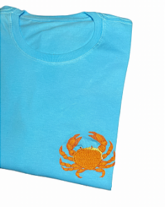 Camiseta Azul Caranguejo - Coleção Fauna Brasileira