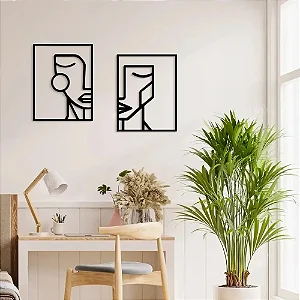 Conjunto de Quadros Decorativos Rosto Geométrico Egípcio
