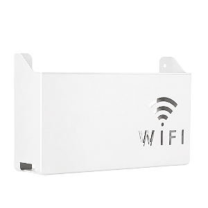 SUPORTE ORGANIZADOR DE PAREDE PARA ROTEADOR WI-FI EM AÇO BRANCO