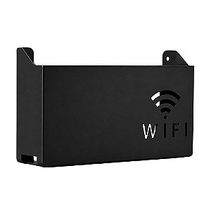 SUPORTE ORGANIZADOR DE PAREDE PARA ROTEADOR WI-FI EM AÇO PRETO