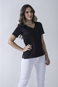 T-Shirt Comfy Algodão Egípcio Decote V Branca - W.Shirt