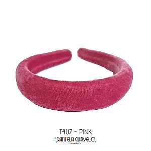 Tiara Média Alta Simples Pink - T409