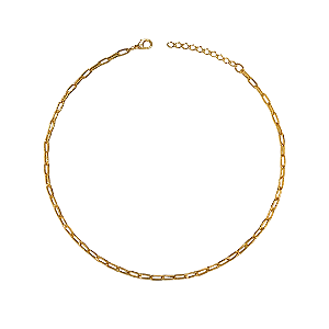 Choker de Corrente Dourada Elos Finos CL324