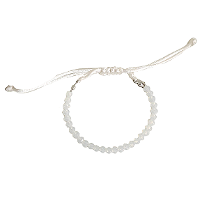 Pulseira Macramê Regulável Cristais White Opal  - PS457OP