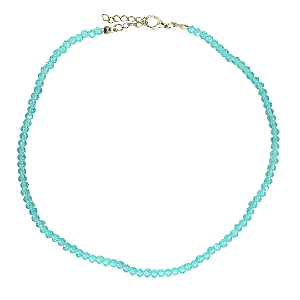 Gargantilha Cristais Azul Claro Transparente- CL356