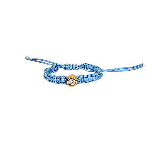 Pulseira Regulável Macramê Ponto De Luz Azul Ceu - PS498AZ