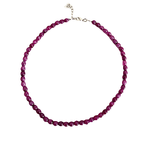 Colar Bola Pedra Natural Jade Roxa - CL478