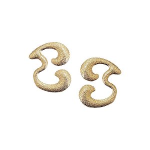 Brinco Forma Orgânica Dourada com Têxtura BM1693
