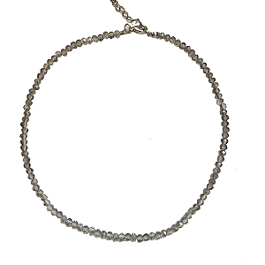 Gargantilha Cristais Cinza Brilhante CL365