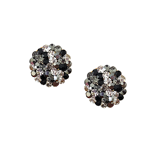 Brinco Redondo Pequeno Preto, Hematite e Cinza