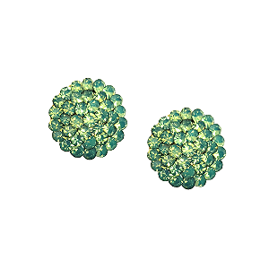 Brinco Redondo Strass Verde Opal - BF1021