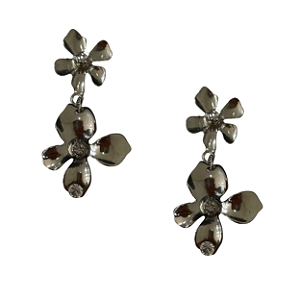 Brinco Flores Prateadas BM1884