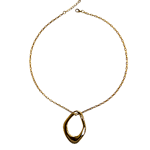 Colar Dourado com Pingente Orgânico CL652