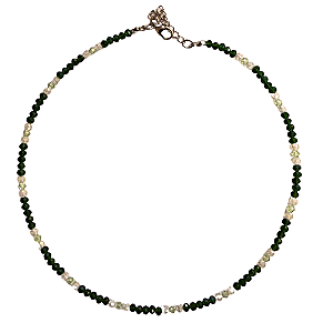 Choker de Cristais Verde Floresta, Furta-cor e Verde Candy CL622