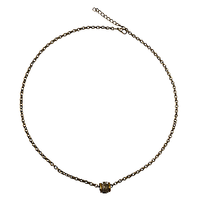 Colar Prata com Pingente Redondo Prata com Dourado CL671