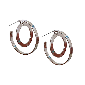 Brinco 2 Argolas Prateadas BG1715