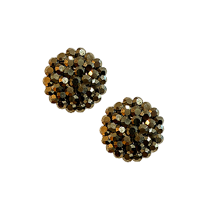 Brinco Redondo de Strass Ouro Velho BF1238