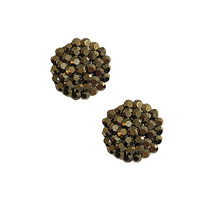 Brinco Redondo de Strass Ouro Velho BF1238