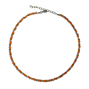 Choker de Cristais Caramelo, Laranja e Lilás CL719