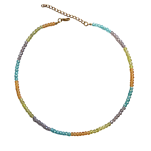 Choker de Cristais Candy Lilás, Laranja, Azul Claro e Amarelo Manteiga CL775
