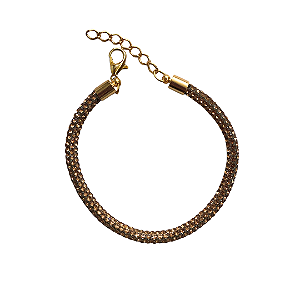 Pulseira de Tubo de Strass Dourado 790P