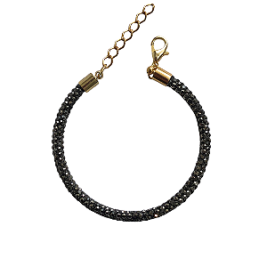 Pulseira de Tubo de Strass Hematite 789P