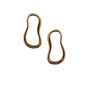 Brinco Médio Oval Orgânico Dourado BM2059