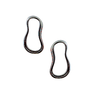 Brinco Médio Oval Orgânico Prata BM2060