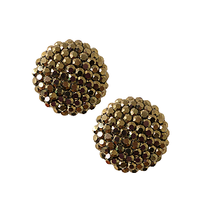 Brinco Grande Redondo de Strass Ouro Velho BF1284