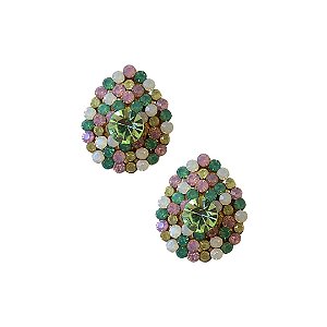 Brinco Médio Gota de Strass Cores Candy BM2080