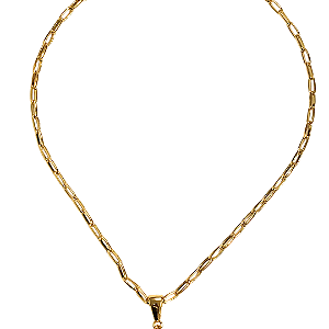 Colar 2 em 1 Dourado com Pingente de Resina Rosê