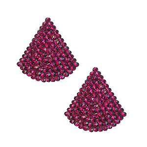 Brinco Grande Triângulo com Strass Fúcsia BG2087