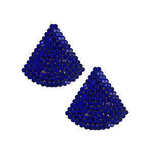 Brinco Grande Triângulo com Strass Azul Pavão BG2085