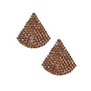 Brinco Grande Triângulo com Strass Rosê BG2086